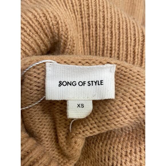 Song Of Style 'Olisa' Beige Acrylic Oversized Turtleneck Sweater Size XS - Picture 4 of 5